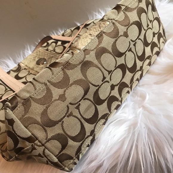 EUC Coach Signature Python Stripe Tote Purse Bag - Picture 5 of 8